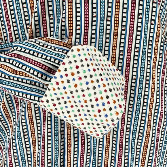 Robert Graham Woven Button Front Long Sleeve Shirt Final Edit Movie Film Print M - Picture 3 of 10